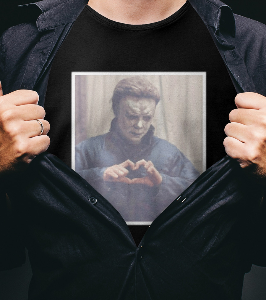 Michael Myers Heart Hands Halloween Horror Iconic Mask T-Shirt