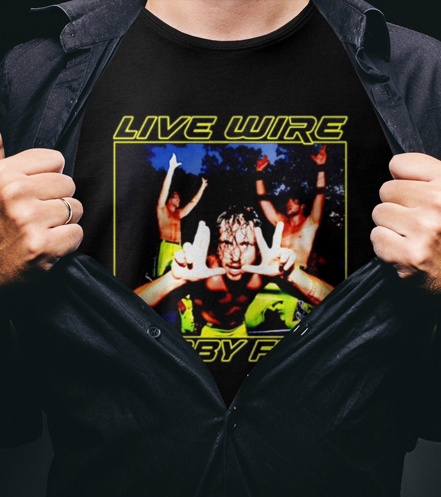 Live Wire Bobby Ford Wrestling Trio Action Pose T-Shirt