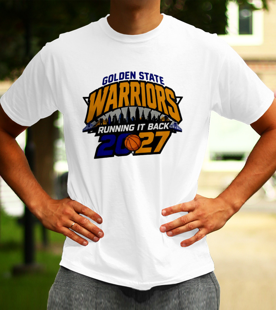 Golden State Warriors Running It Back 2027 Skyline NBA Basketball T-Shirt