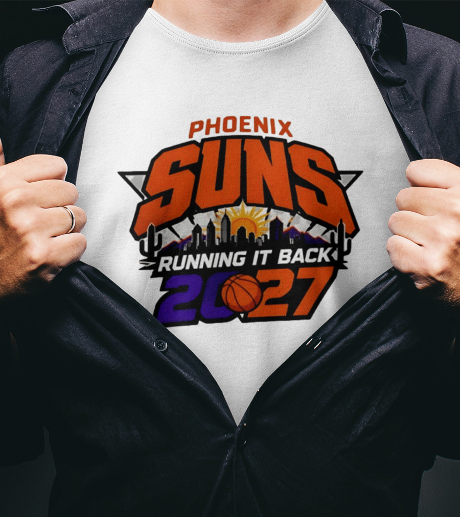 Phoenix Suns Running It Back 2027 NBA Skyline Basketball T-Shirt