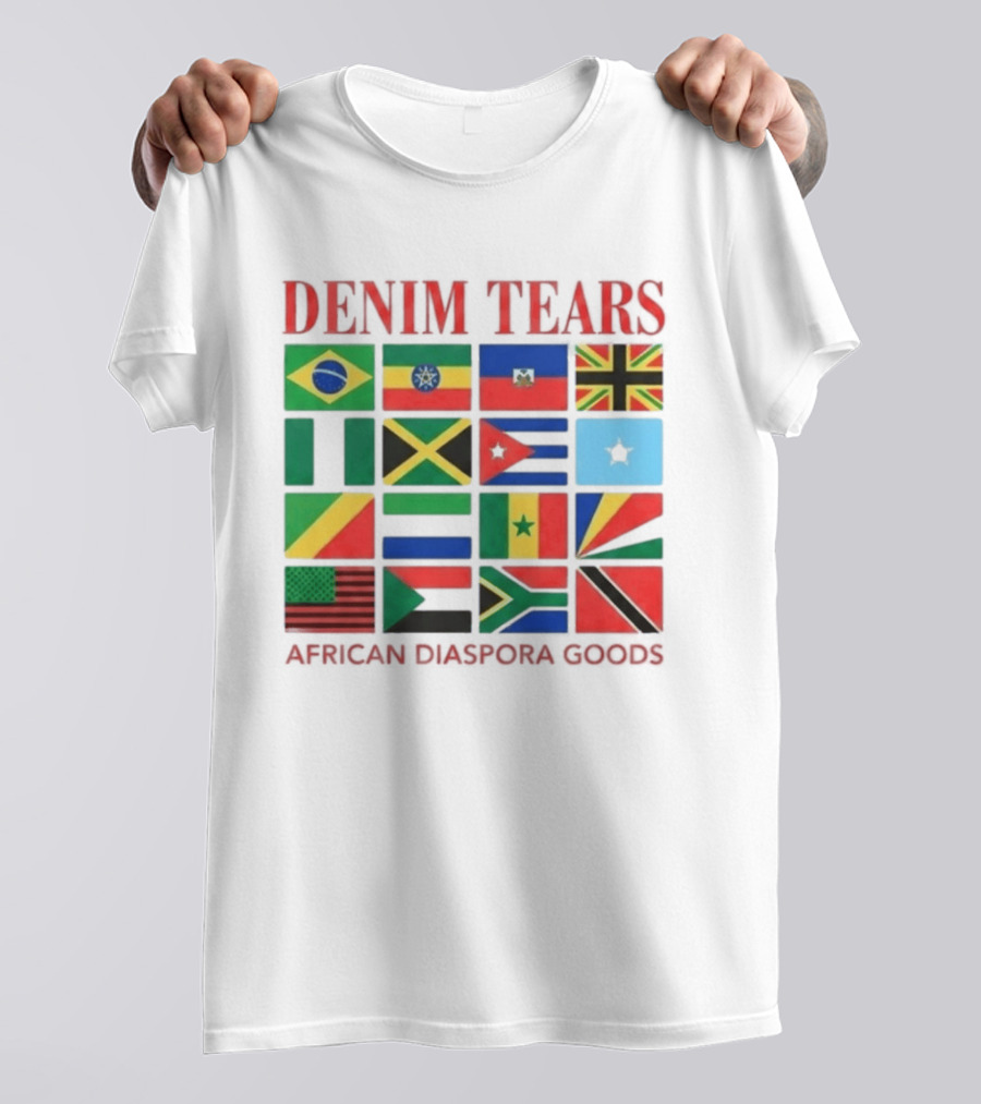Denim Tears African Diaspora Goods Flags Brazil Jamaica Trinidad Haiti Somalia T-Shirt
