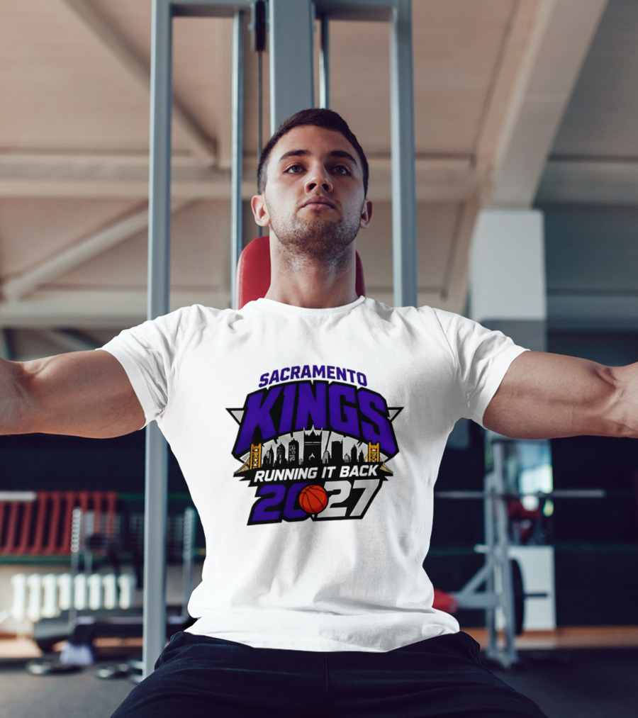 Sacramento Kings 2027 Running It Back Skyline Basketball T-Shirt