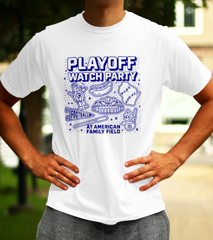 Milwaukee Brewers Playoff Party At American Family Field Baseball Hot Dog Event T-Shirt