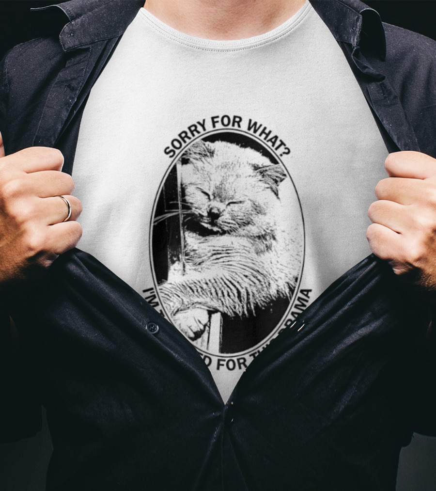 Sorry For What I'm Too Tired For This Drama Cat Oval T-Shirt