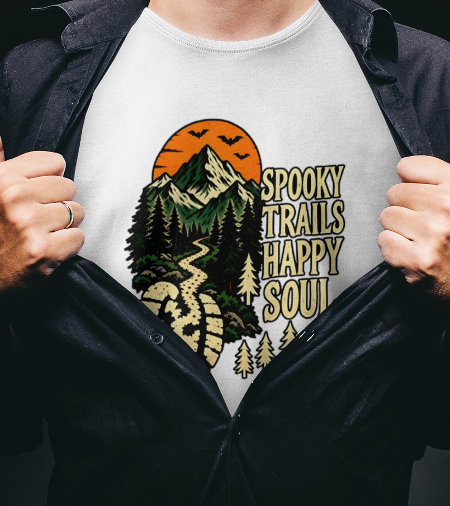 Spooky Trails Happy Soul Mountain Halloween Hiking Adventure T-Shirt