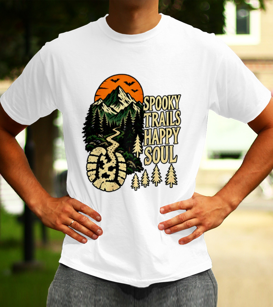 Spooky Trails Happy Soul Mountain Halloween Hiking Adventure T-Shirt
