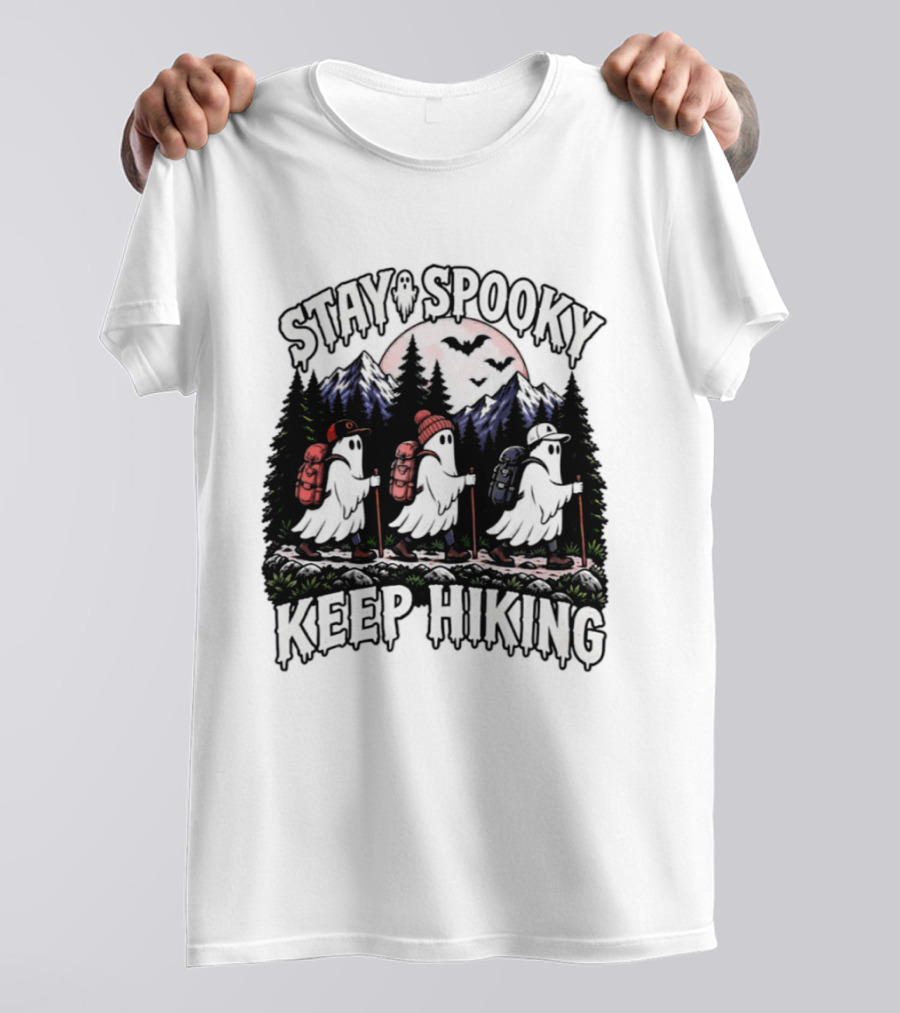 Stay Spooky Hiking Ghosts Halloween Adventure T-Shirt