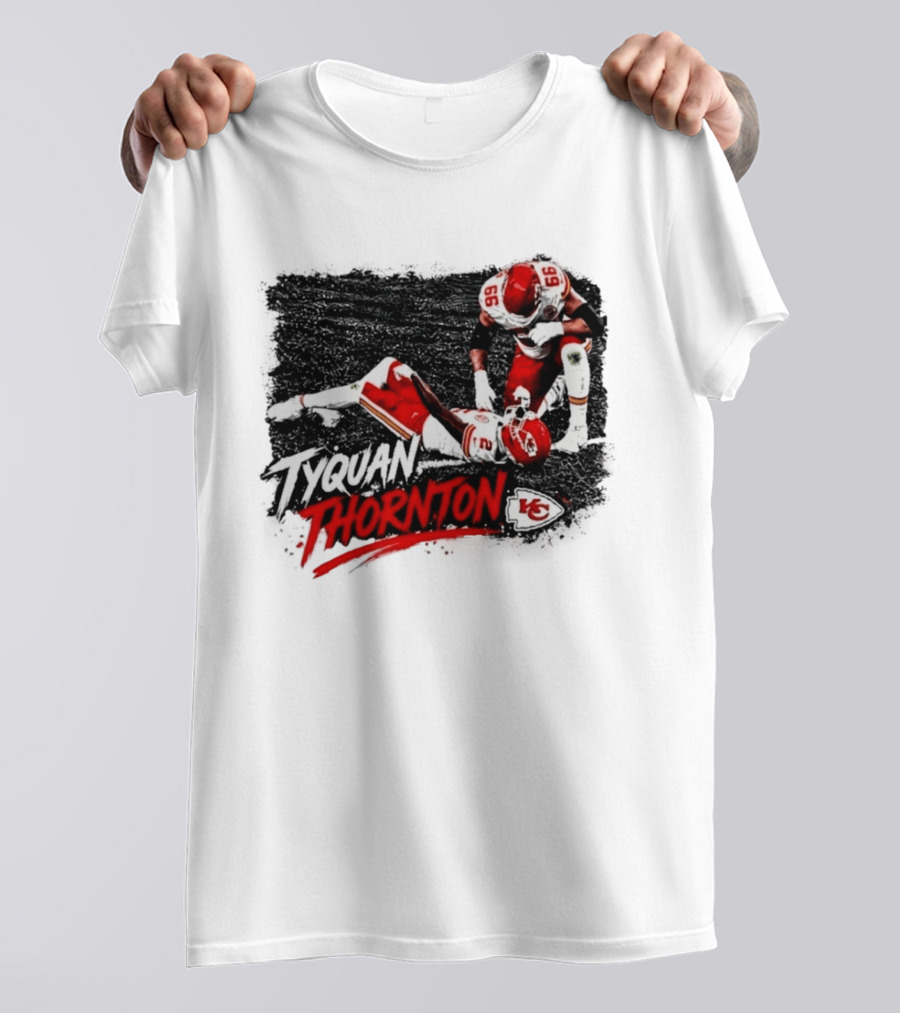 Tyquan Thornton No 2 And No 66 Kansas City Chiefs NFL Action Scene T-Shirt