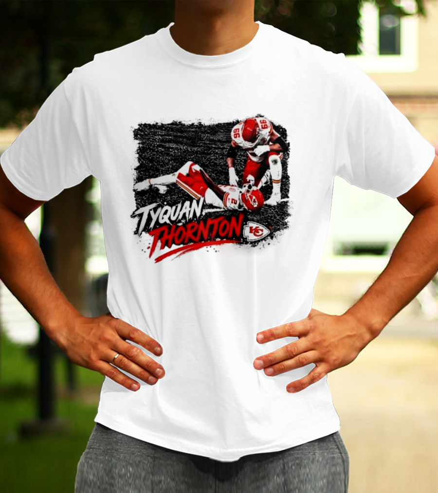 Tyquan Thornton No 2 And No 66 Kansas City Chiefs NFL Action Scene T-Shirt