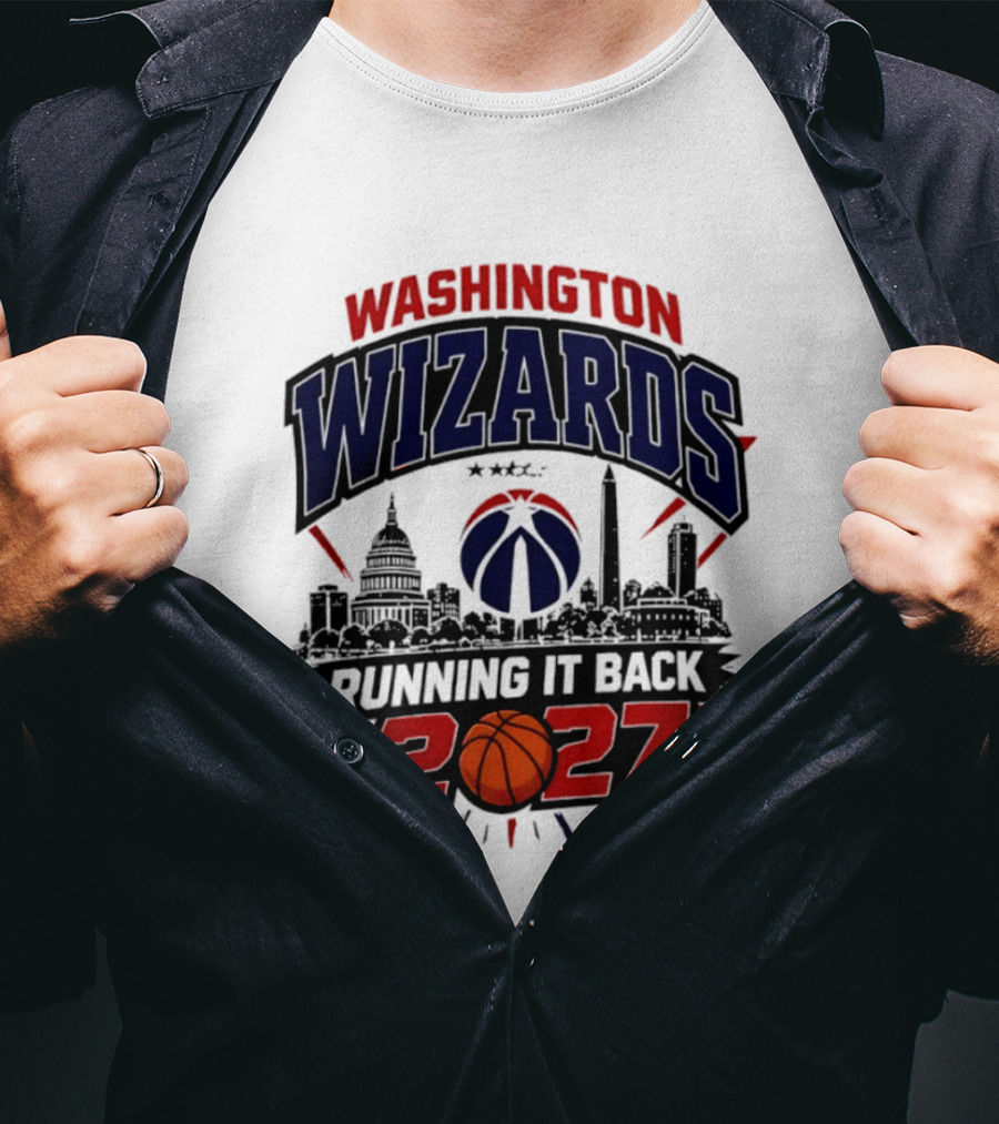 Washington Wizards 2027 Running It Back With Basketball And Skyline T-Shirt
