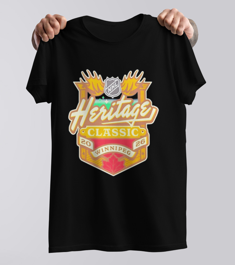 NHL Heritage Classic 2026 Winnipeg Moose Logo Maple Leaf T-Shirt