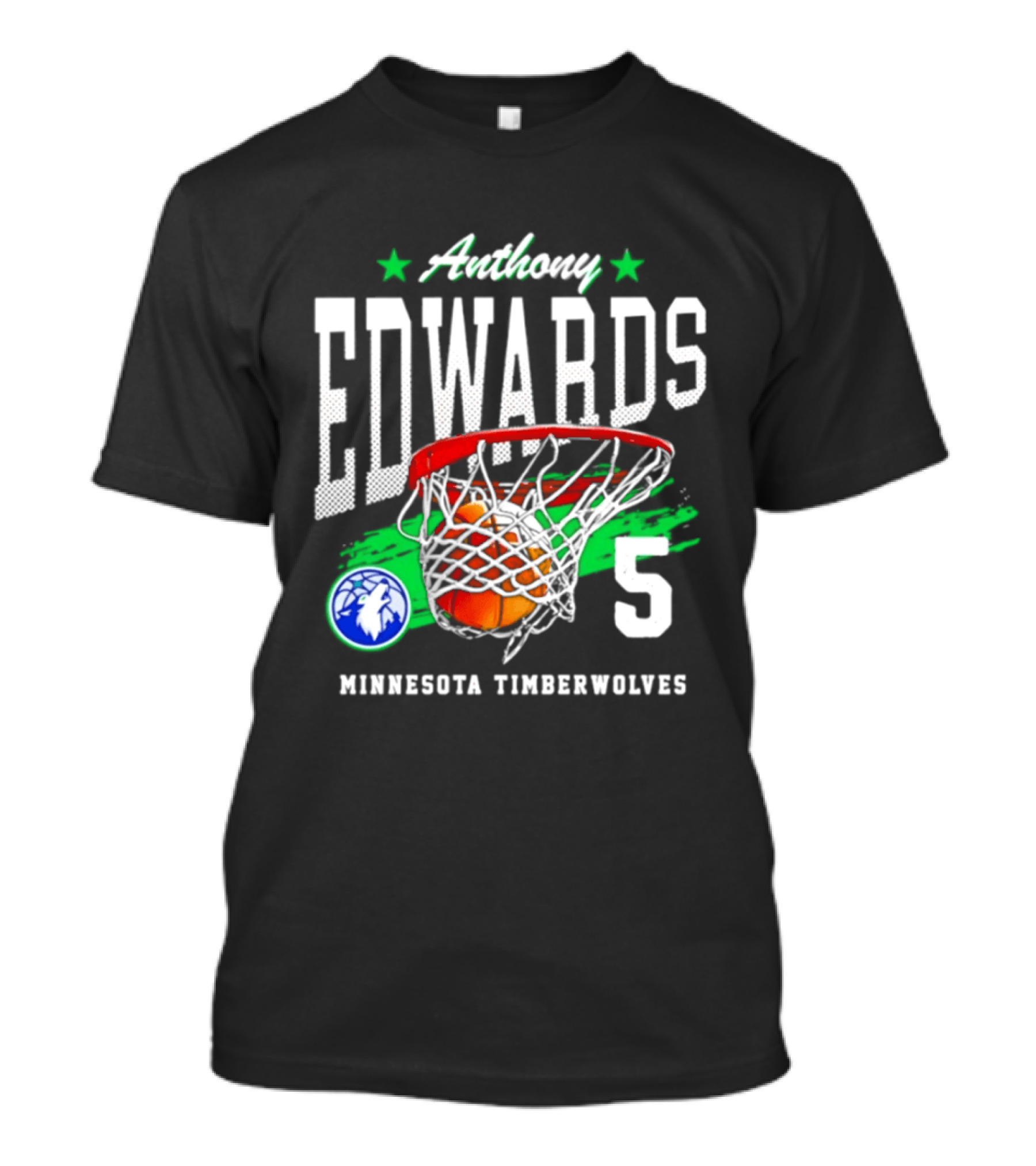 Anthony Edwards 5 Minnesota Timberwolves Basketball Net Dunk T-Shirt