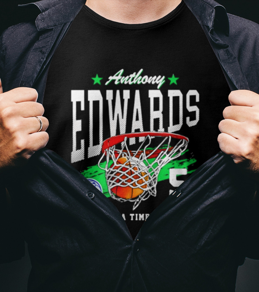 Anthony Edwards 5 Minnesota Timberwolves Basketball Net Dunk T-Shirt