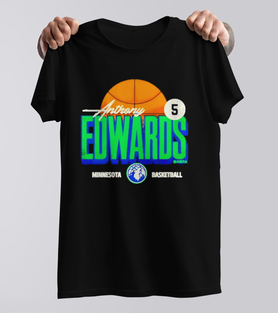 Anthony Edwards 5 Minnesota Basketball Timberwolves Player T-Shirt