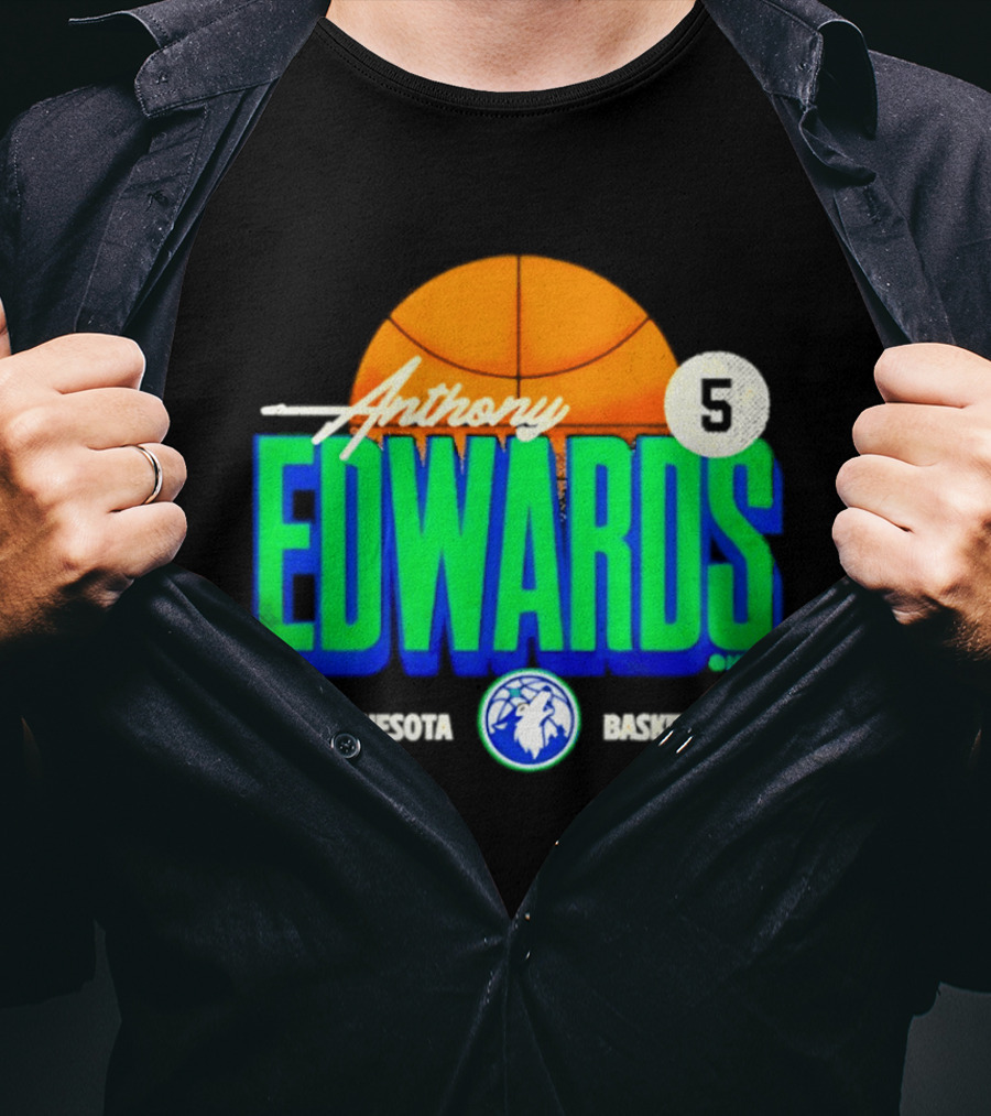 Anthony Edwards 5 Minnesota Basketball Timberwolves Player T-Shirt