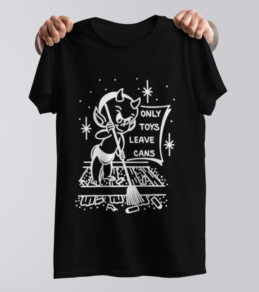 Baby Devil Only Toys Leave Cans Vintage Cartoon T-Shirt