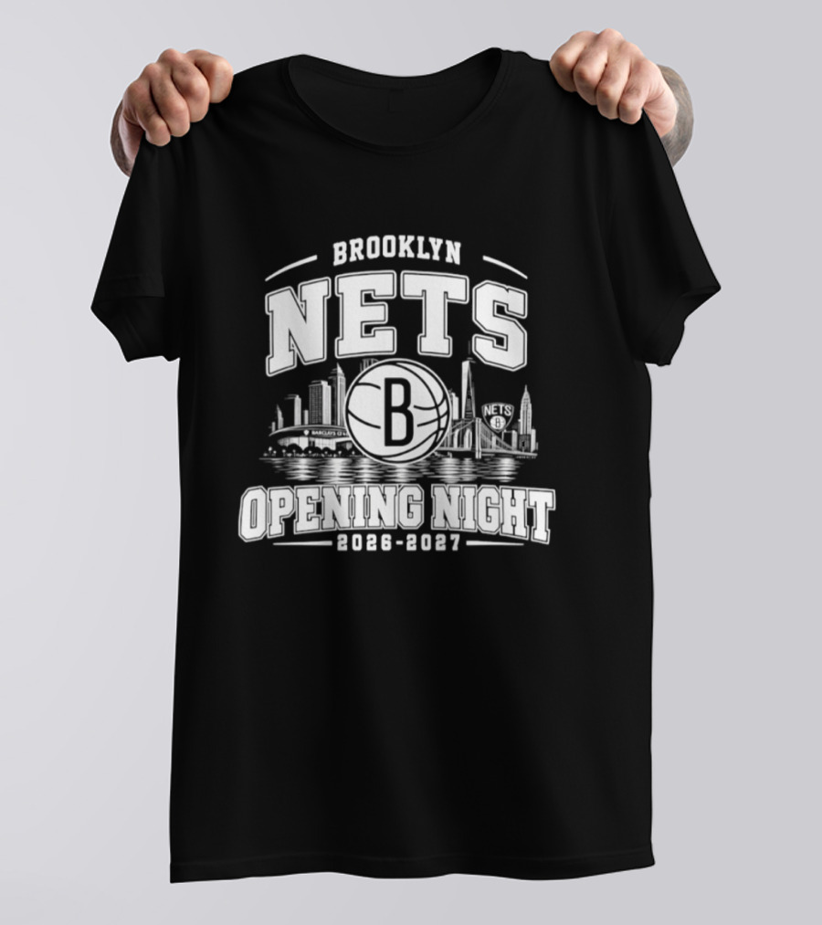 Brooklyn Nets Opening Night 2026 2027 City Skyline T-Shirt