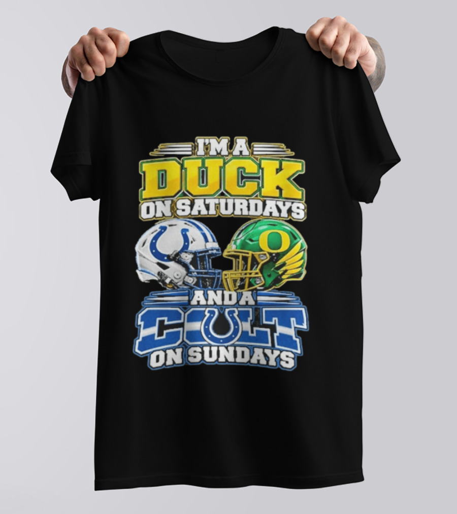 I'm A Duck On Saturdays And A Colt On Sundays Helmet Clash T-Shirt