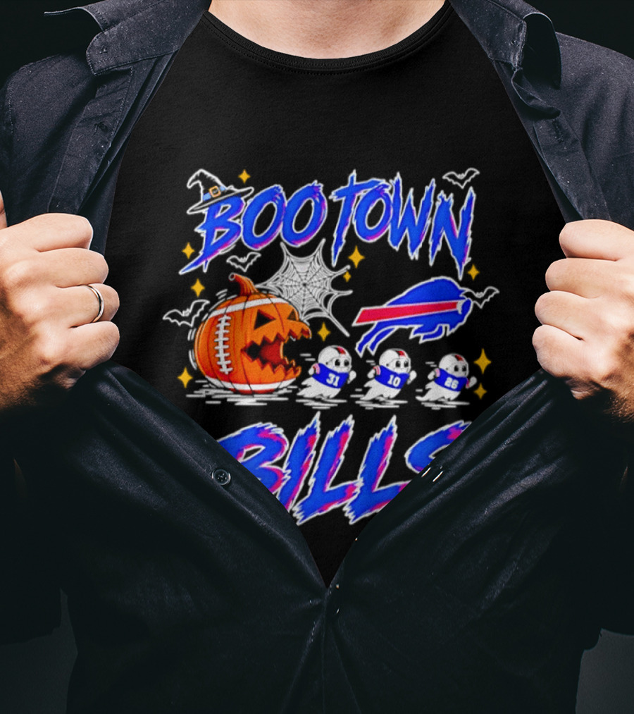 Buffalo Bills Boo Town Halloween Pac Man 2026 T-Shirt