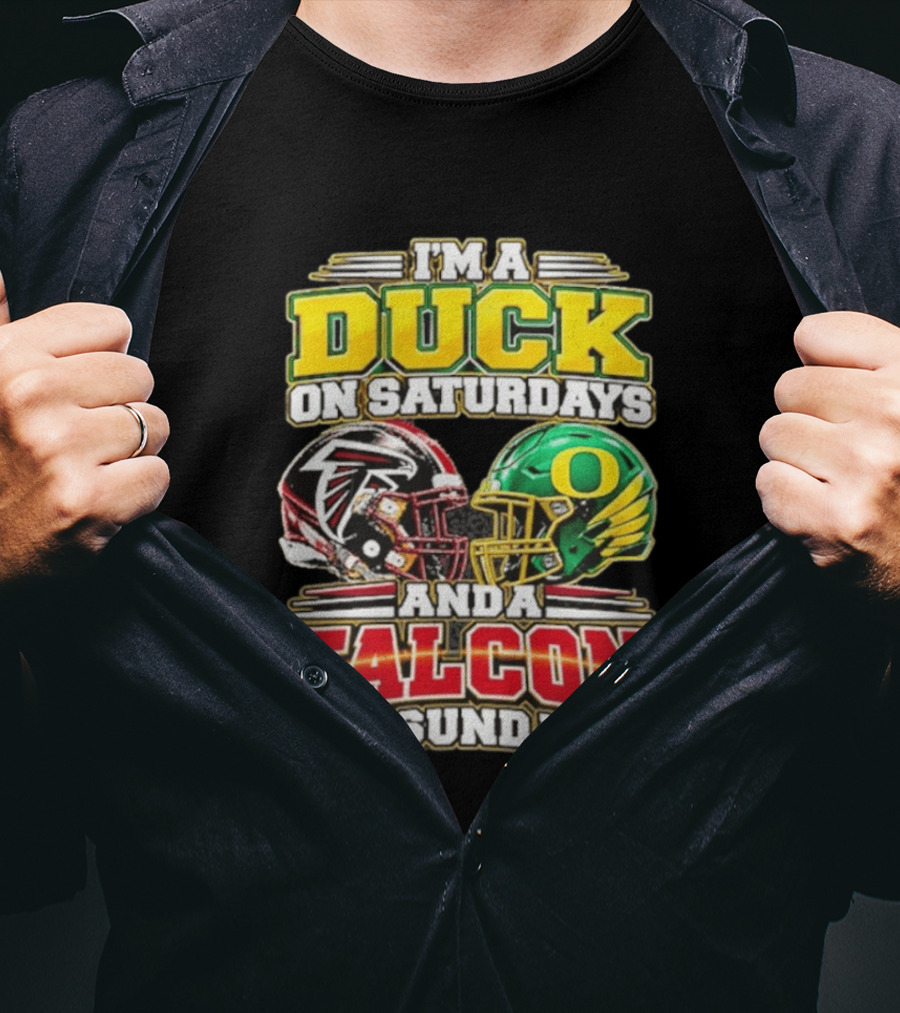 I'm A Duck On Saturdays And A Falcon On Sundays Football Helmets T-Shirt