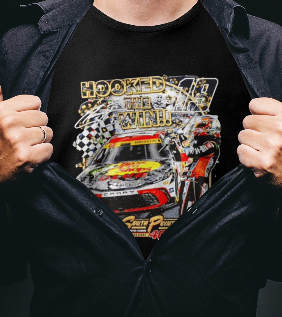 Hooked The Win 14 South Point 400 Las Vegas JGR NASCAR Cup Series T-Shirt