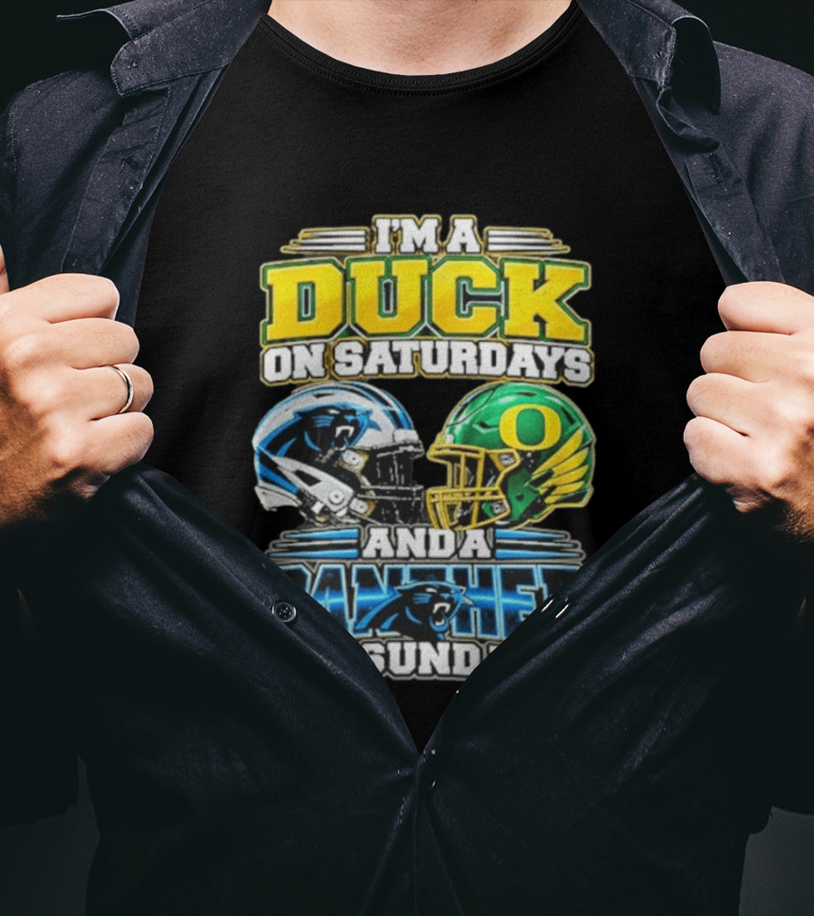 I'm A Duck On Saturdays And A Panther On Sundays Helmet T-Shirt