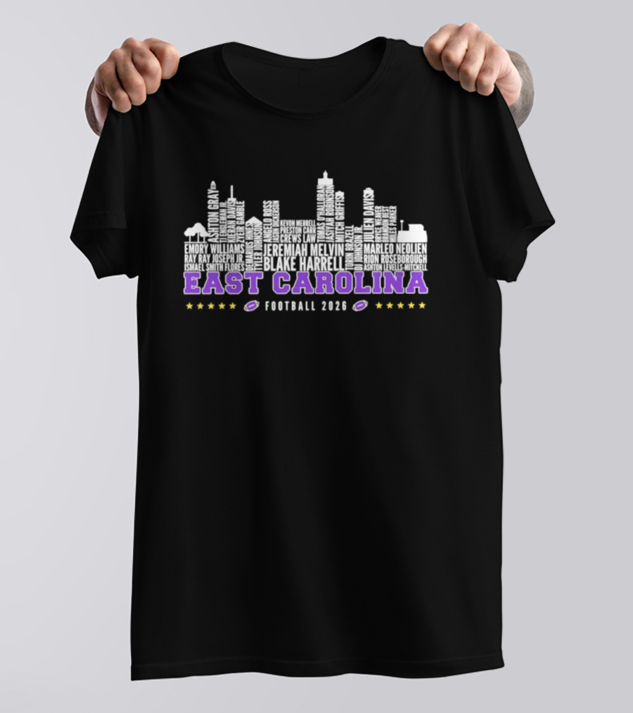 East Carolina Football 2026 City Skyline Stars T-Shirt