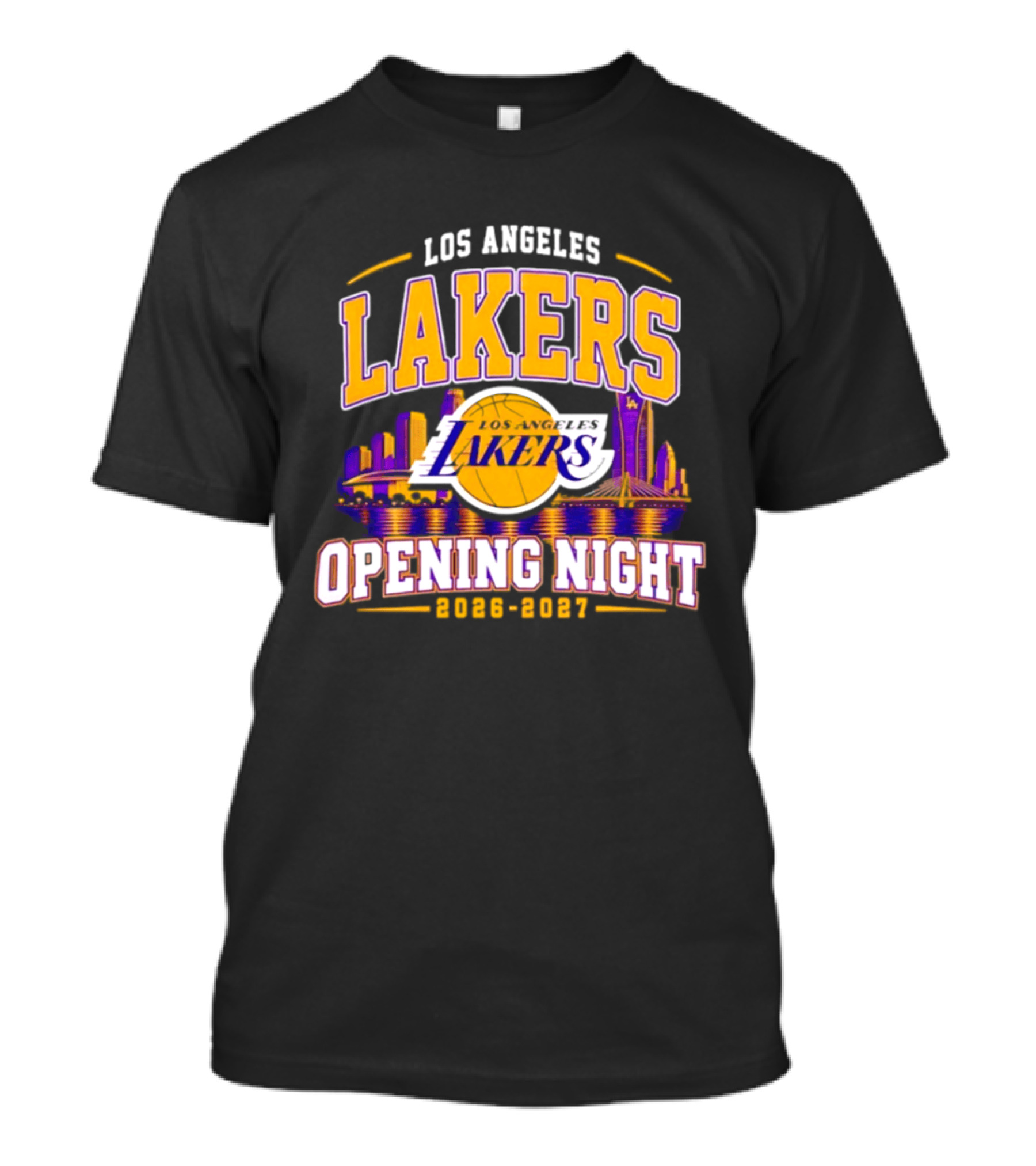Los Angeles Lakers Opening Night 2026 2027 City Skyline T-Shirt