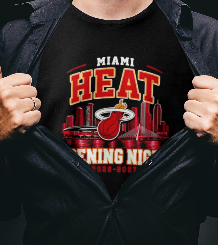 Miami Heat Opening Night 2026 2027 City Skyline T-Shirt