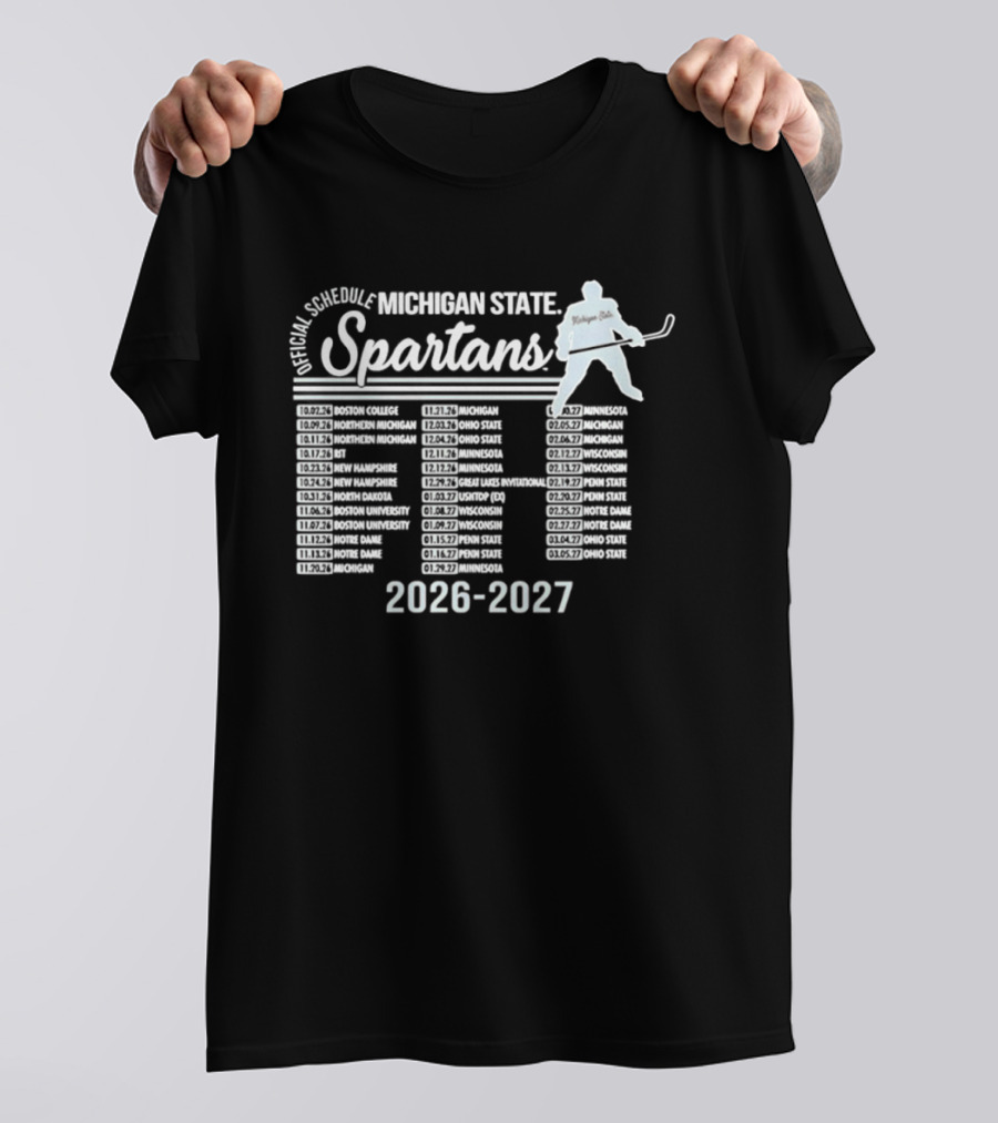 Michigan State Spartans Men's Ice Hockey Schedule 2026 2027 T-Shirt