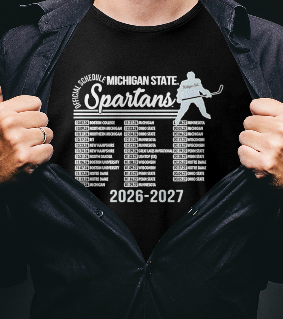 Michigan State Spartans Men's Ice Hockey Schedule 2026 2027 T-Shirt
