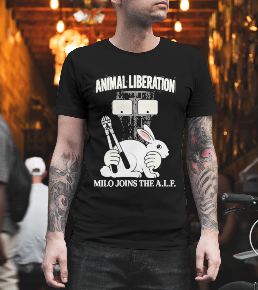 Animal Liberation Milo Joins The ALF Bunny With Pliers And Wrench T-Shirt