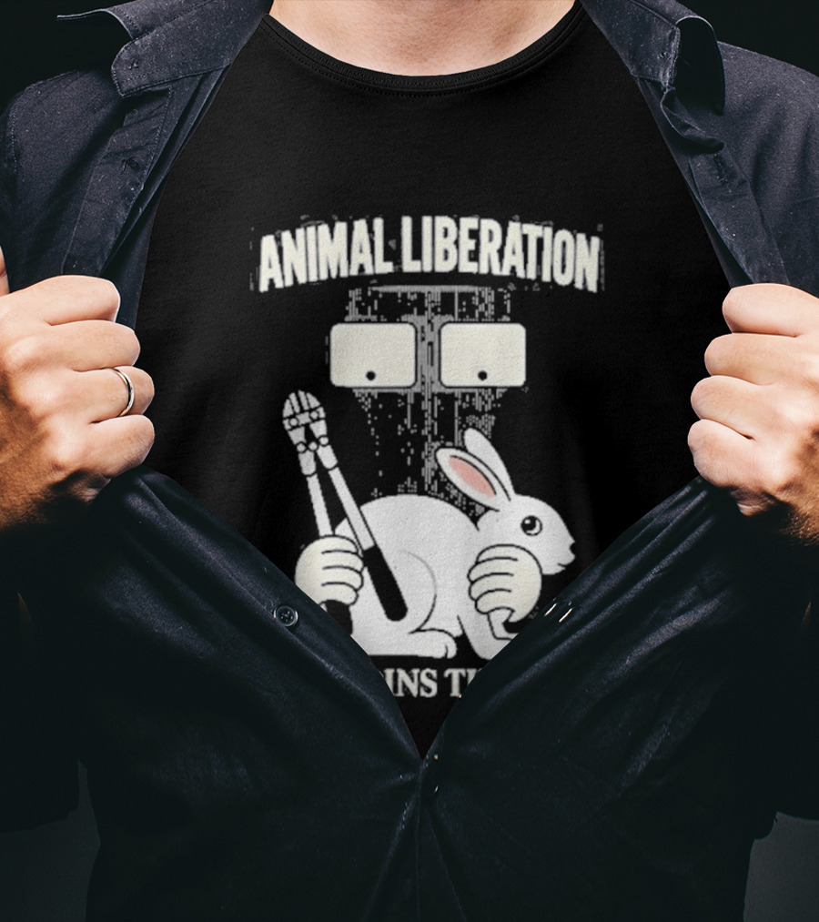 Animal Liberation Milo Joins The ALF Bunny With Pliers And Wrench T-Shirt