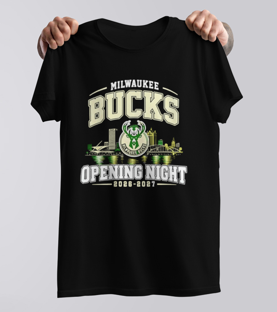 Milwaukee Bucks Opening Night 2026 2027 City Skyline T-Shirt