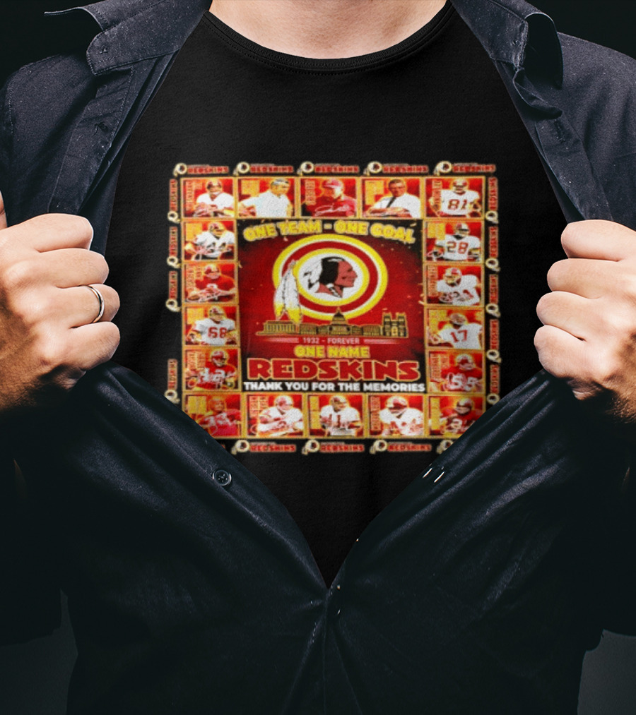One Team One Goal 1932 Forever One Name Redskins Thank You For The Memories T-Shirt