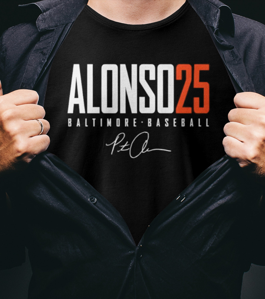 Pete Alonso 25 Baltimore Baseball Signature T-Shirt