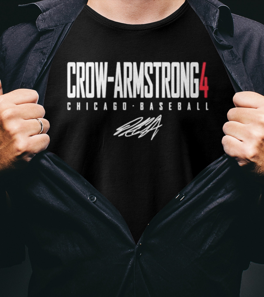 Crow Armstrong 4 Chicago Baseball Signature T-Shirt