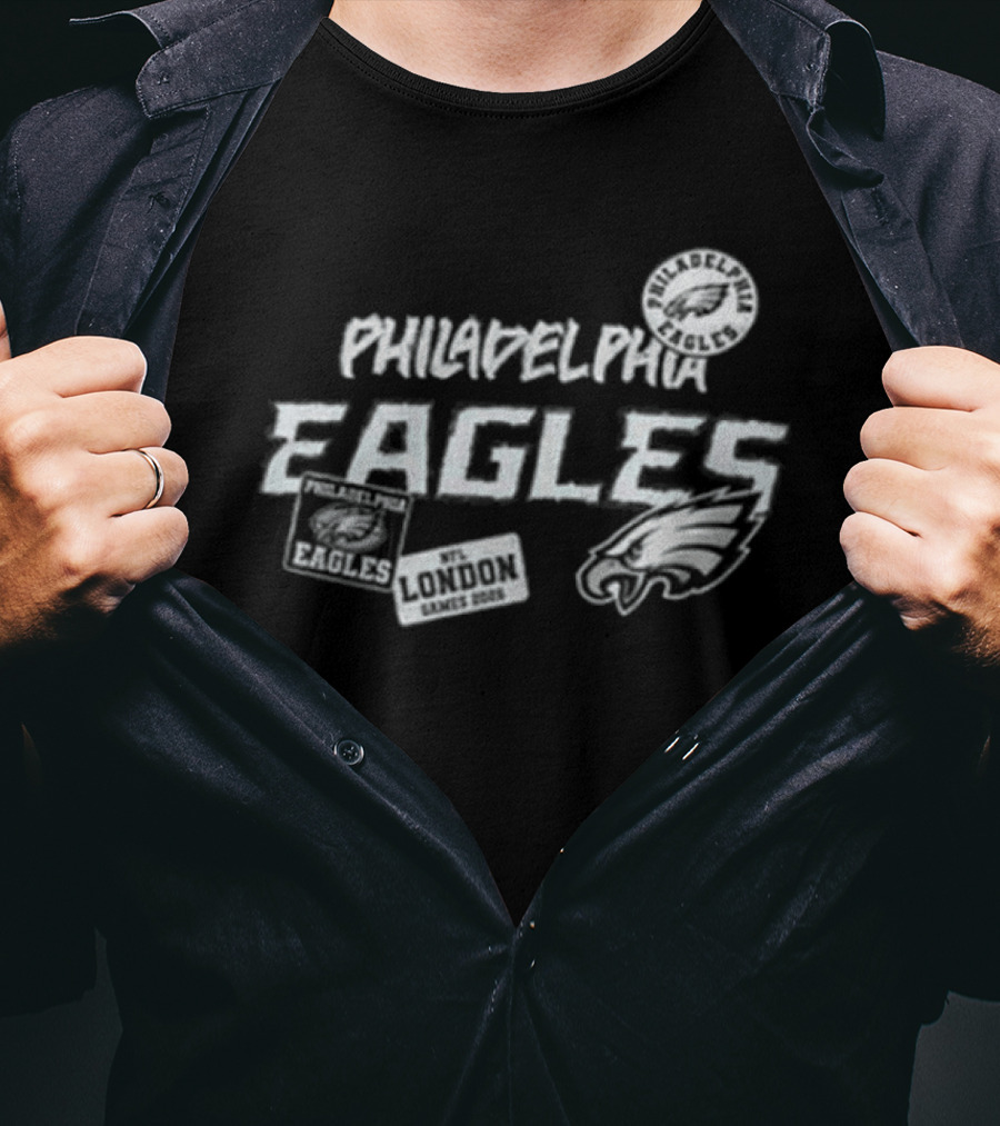 Philadelphia Eagles 2026 London Game Limited Edition Moon And Passport T-Shirt