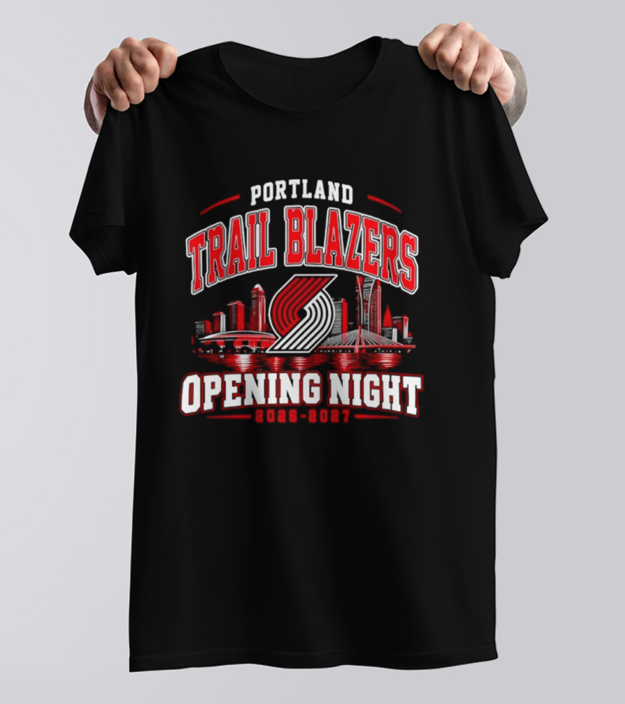 Portland Trail Blazers Opening Night 2026 2027 City Skyline T-Shirt