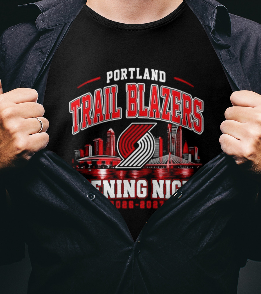 Portland Trail Blazers Opening Night 2026 2027 City Skyline T-Shirt