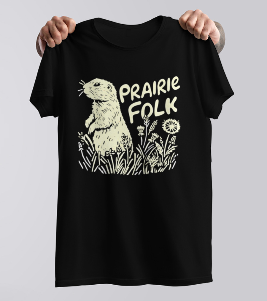 Prairie Folk Groundhog Meadow Wildlife Nature T-Shirt