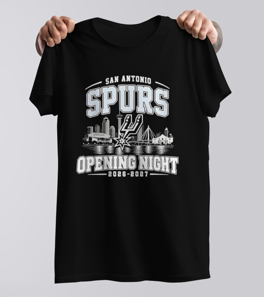 San Antonio Spurs NBA 2026 2027 Opening Night City Skyline T-Shirt