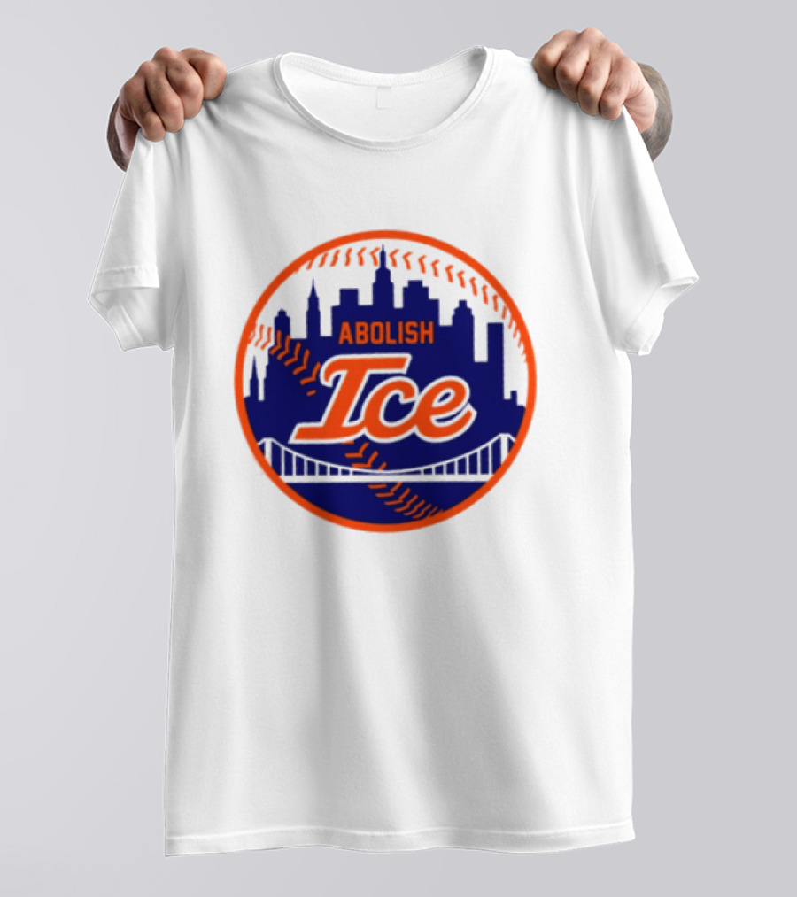 Abolish ICE New York Mets Baseball Fan City Skyline T-Shirt