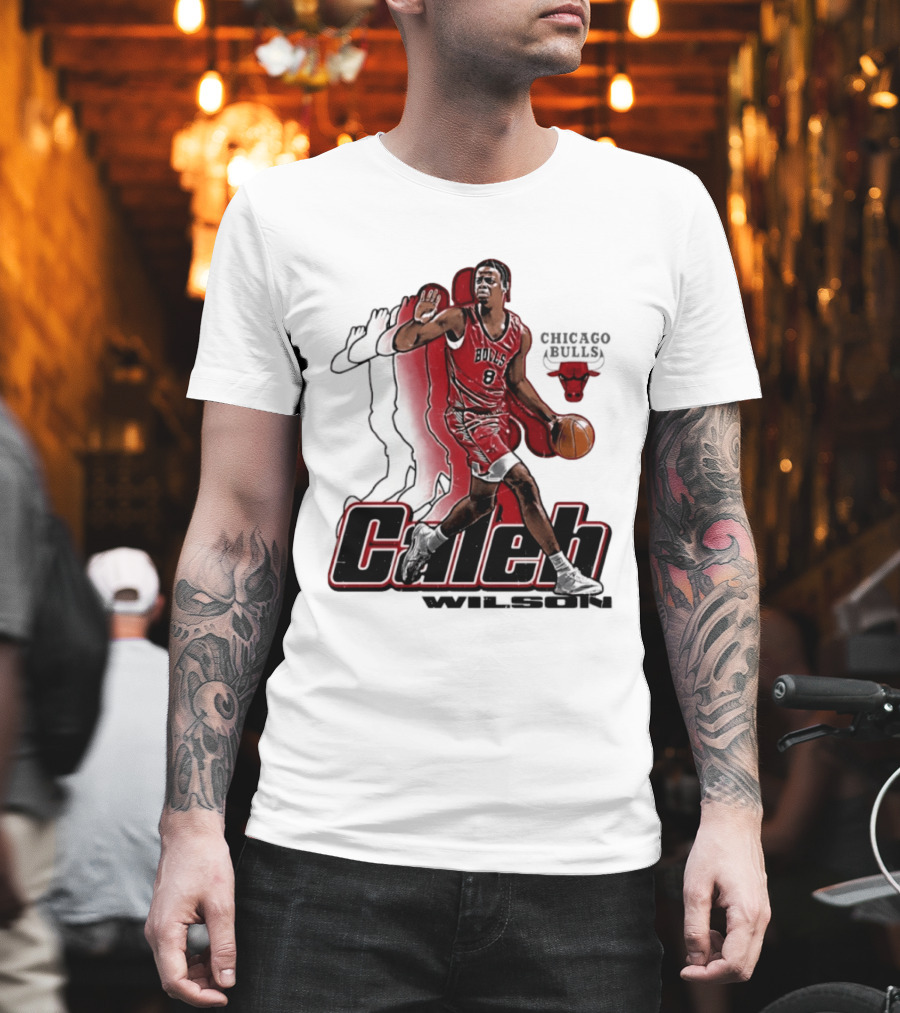 Caleb Wilson 8 Chicago Bulls Basketball Pose T-Shirt