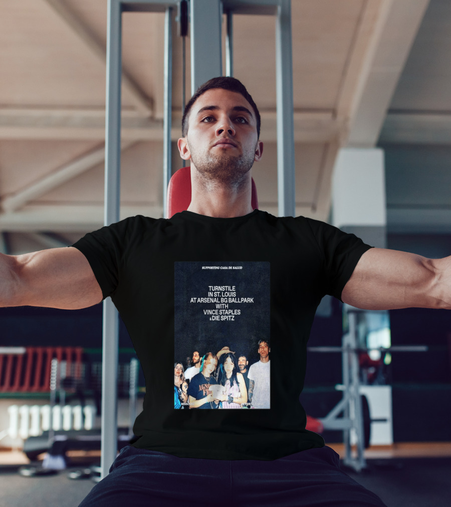 Turnstile St. Louis Arsenal BG Ballpark Vince Staples Die Spitz October 2026 Supporting Casa De Salud Missouri T-Shirt