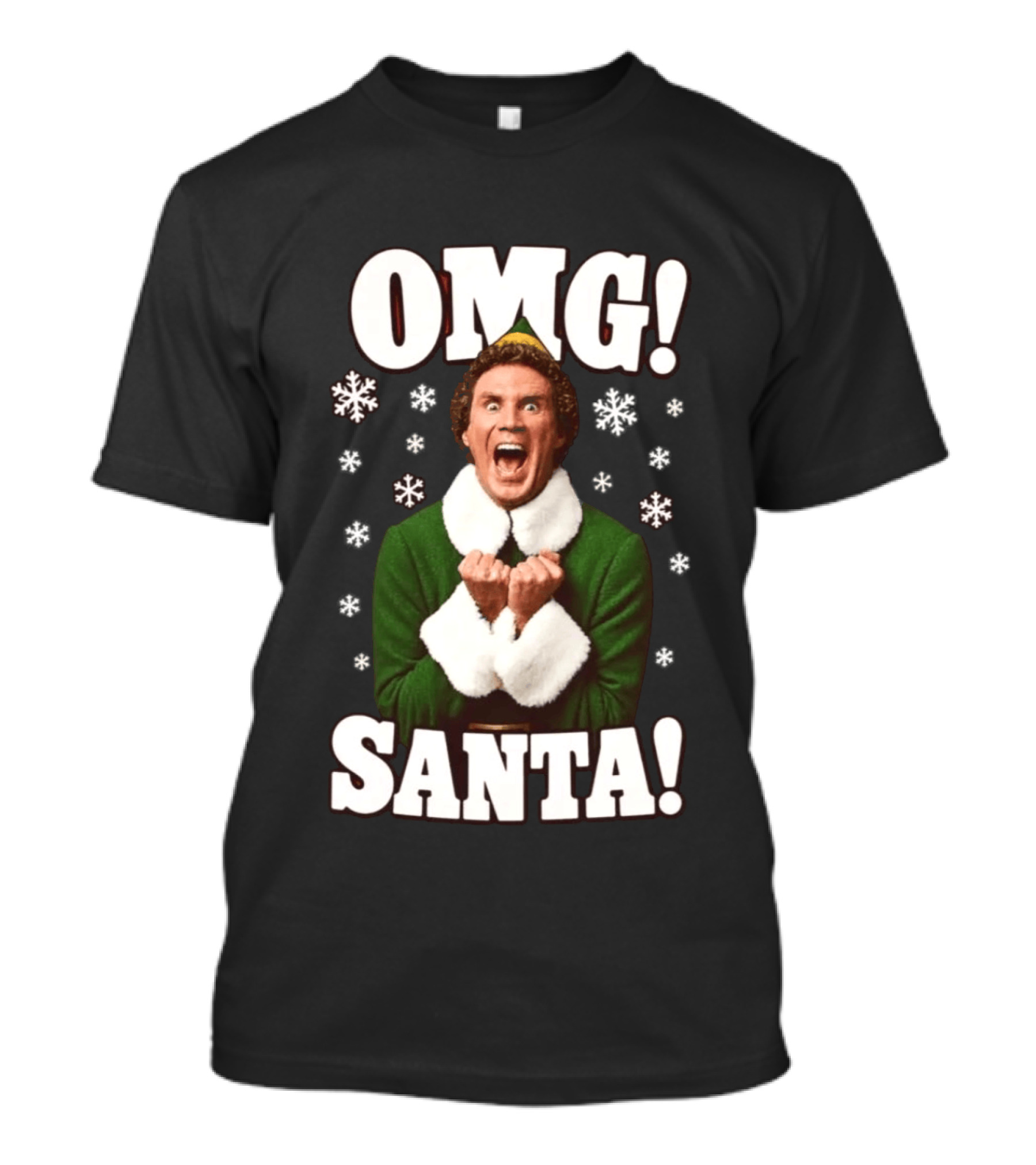 OMG Santa Will Ferrell Christmas Elf Snowflakes T-Shirt