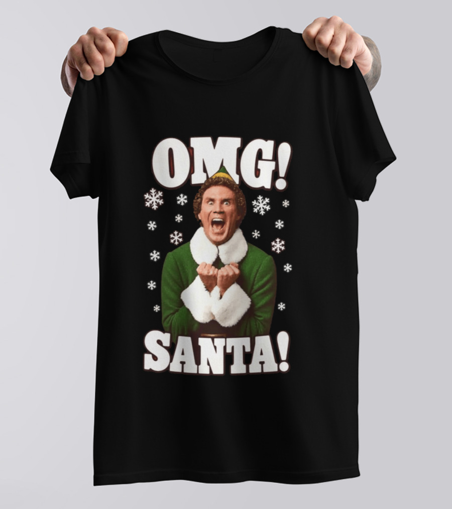 OMG Santa Will Ferrell Christmas Elf Snowflakes T-Shirt