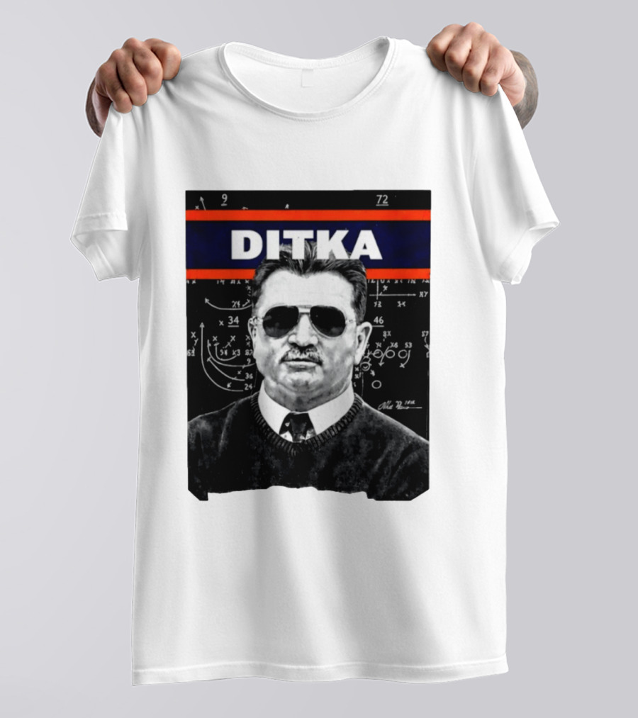 DITKA Da Coach Chicago Bears Legend Mike Ditka Playbook T-Shirt