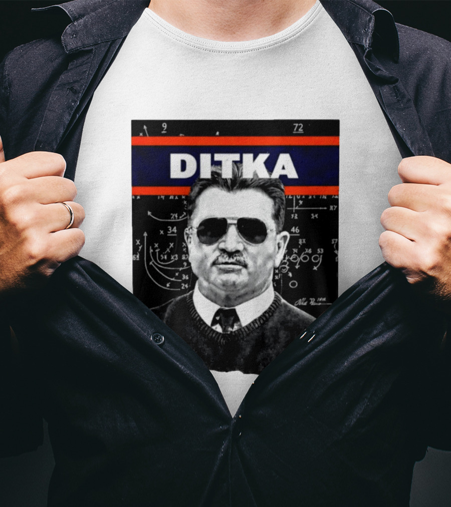 DITKA Da Coach Chicago Bears Legend Mike Ditka Playbook T-Shirt