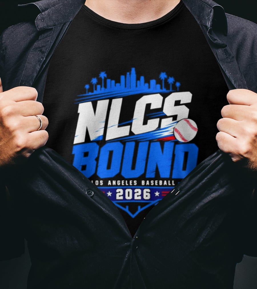 NLCS Bound Los Angeles Baseball 2026 Skyline Postseason T-Shirt